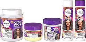 Kit Tratamento dos Meus Cachos com SOS Cachos Super Óleos, Salon Line, Vegano - Para Cacheados e Crespos, 5 Unidades