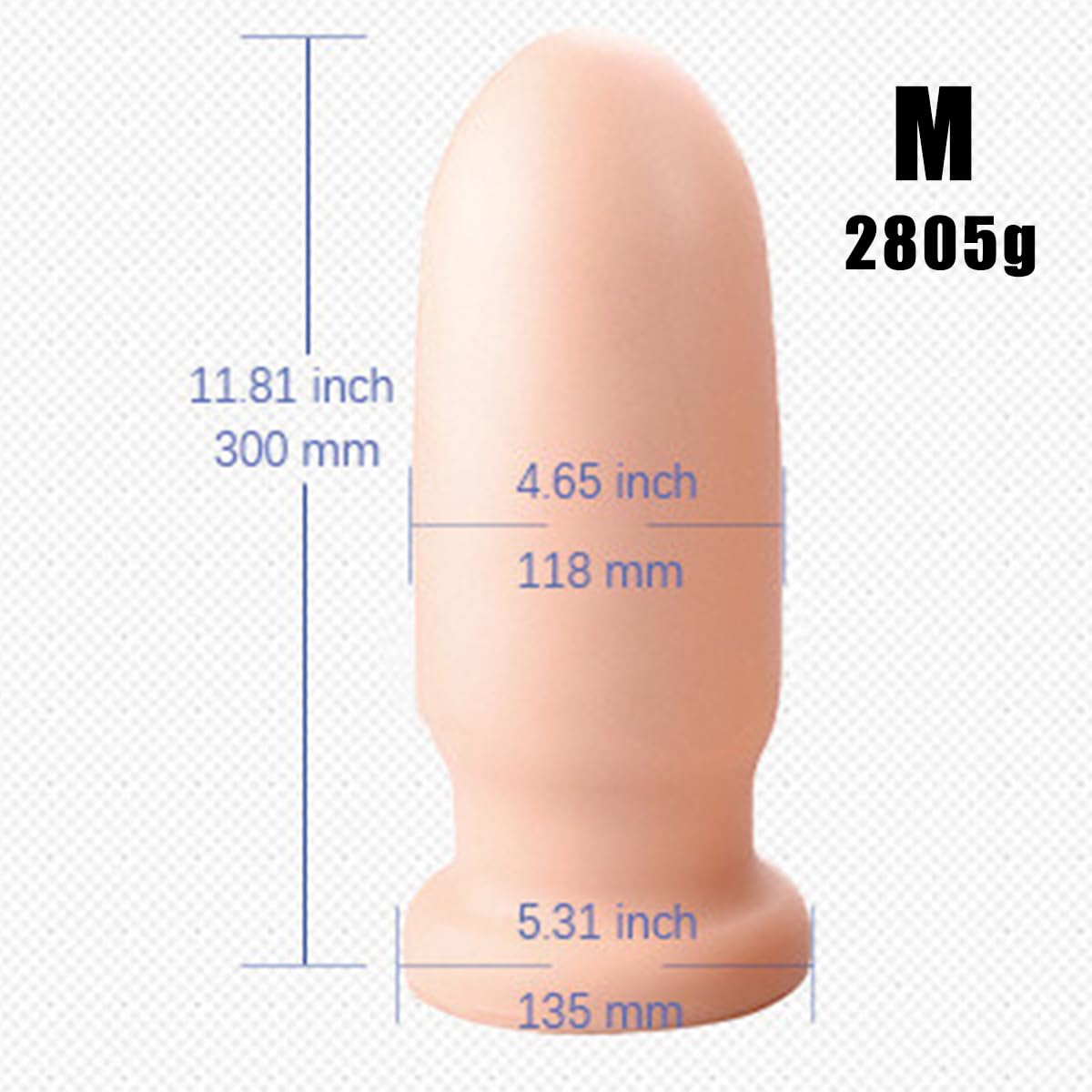 Seckoe Analplug Groß XXXL Realistischer Dildo XXL Silikon Analdildo mit Saugnapf Anal Plug Weibliche Masturbation Prostata Stimulation Buttplug für Frauen Männer Analsexspielzeug (M)