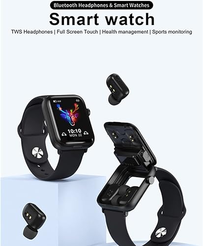 Vista 9 de N8 - Reloj inteligente 2 en 1 con audífonos, pulsera inteligente TWS, auriculares inalámbricos Bluetooth, combinación de llamadas Bluetooth