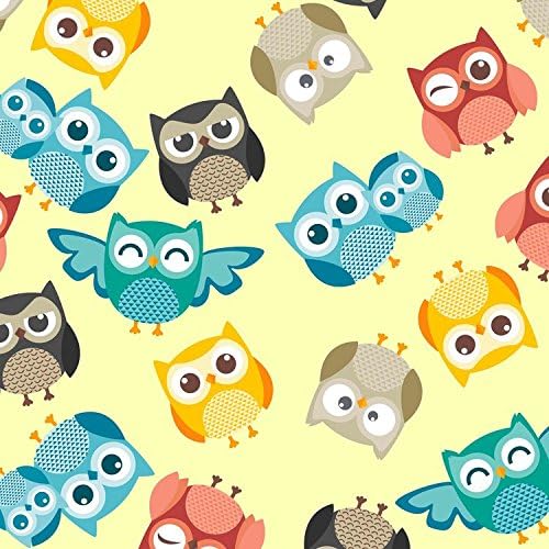 ProSoft Waterproof 1 mil PUL Print - Hoot Hoot Buttercup (Made in USA, sold by the yard)