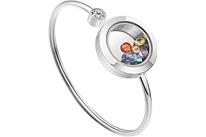 Magnetic Birthstone Bracelets and Charms Glass Locket Bracelet Bangle for Women DIY Jewelry Making