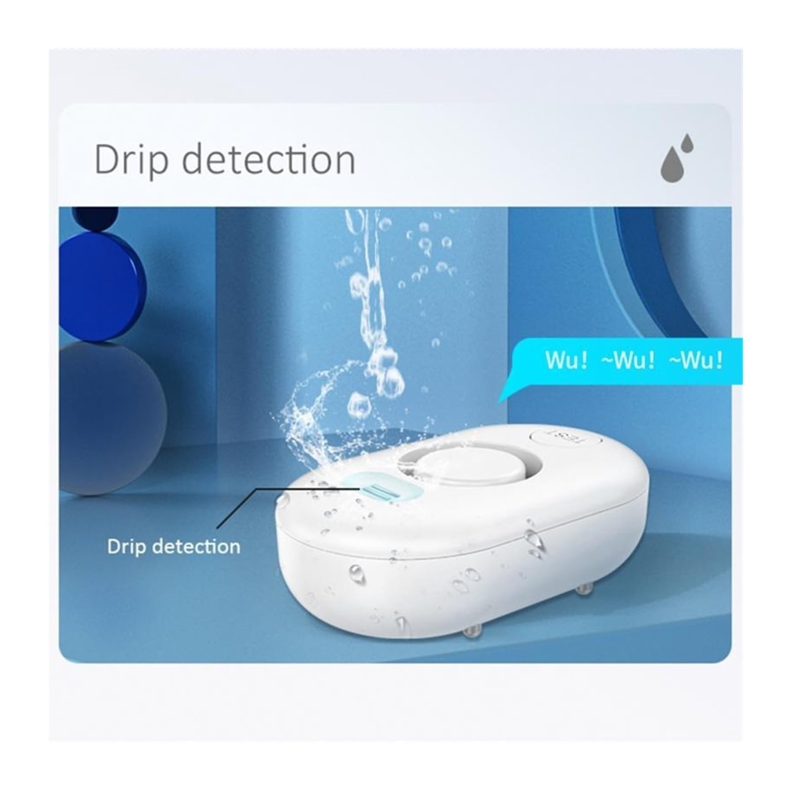 Détecteur de Fuite d'eau Intelligent, réservoir d'eau, capteur d'alarme de Liaison d'eau complète, capteur d'immersion, Prise en Charge de la Vie Intelligente(Double Sided Tape)