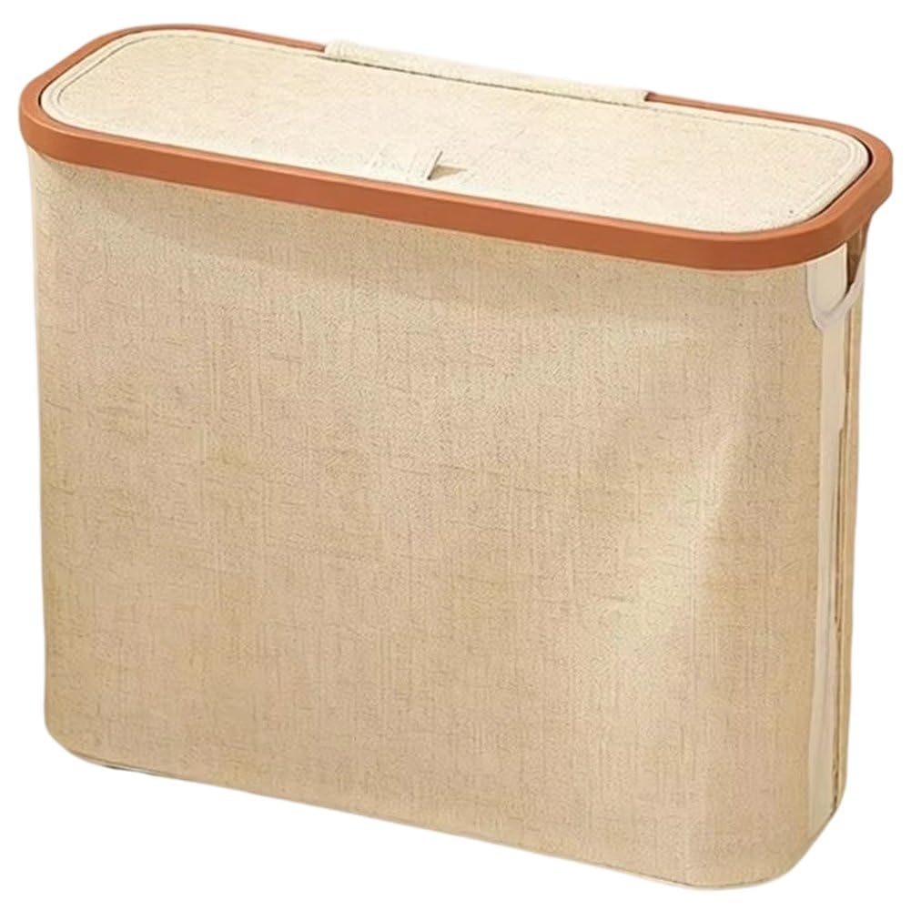 Casiler Fabric Storage Basket with Lid Wardrobe Storage Boxes for Organizing Tissues Clothes Foldable Organiser Bin