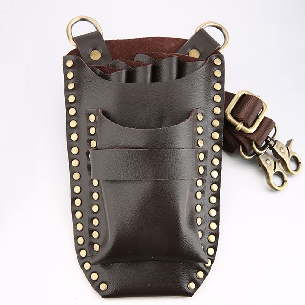 vrfvsdasAAS Hairdressing Tools Waist Bag, Barber Hairdressing Scissors Bag Comb Shear Holster Waist Shoulder Belt(B)