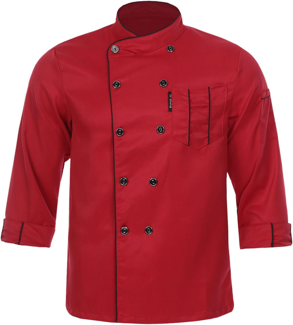 Unisex Chef Coat Mens Womens Long Sleeves Double-Breasted Kitchen Chef Shirt Uniform