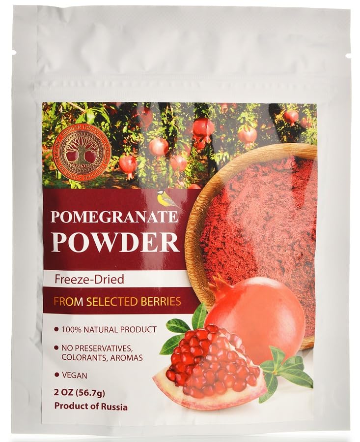 Polvo liofilizado de granada  2 onzas  Polvo de granada natural, sin azúcar añadido, sin OMG
