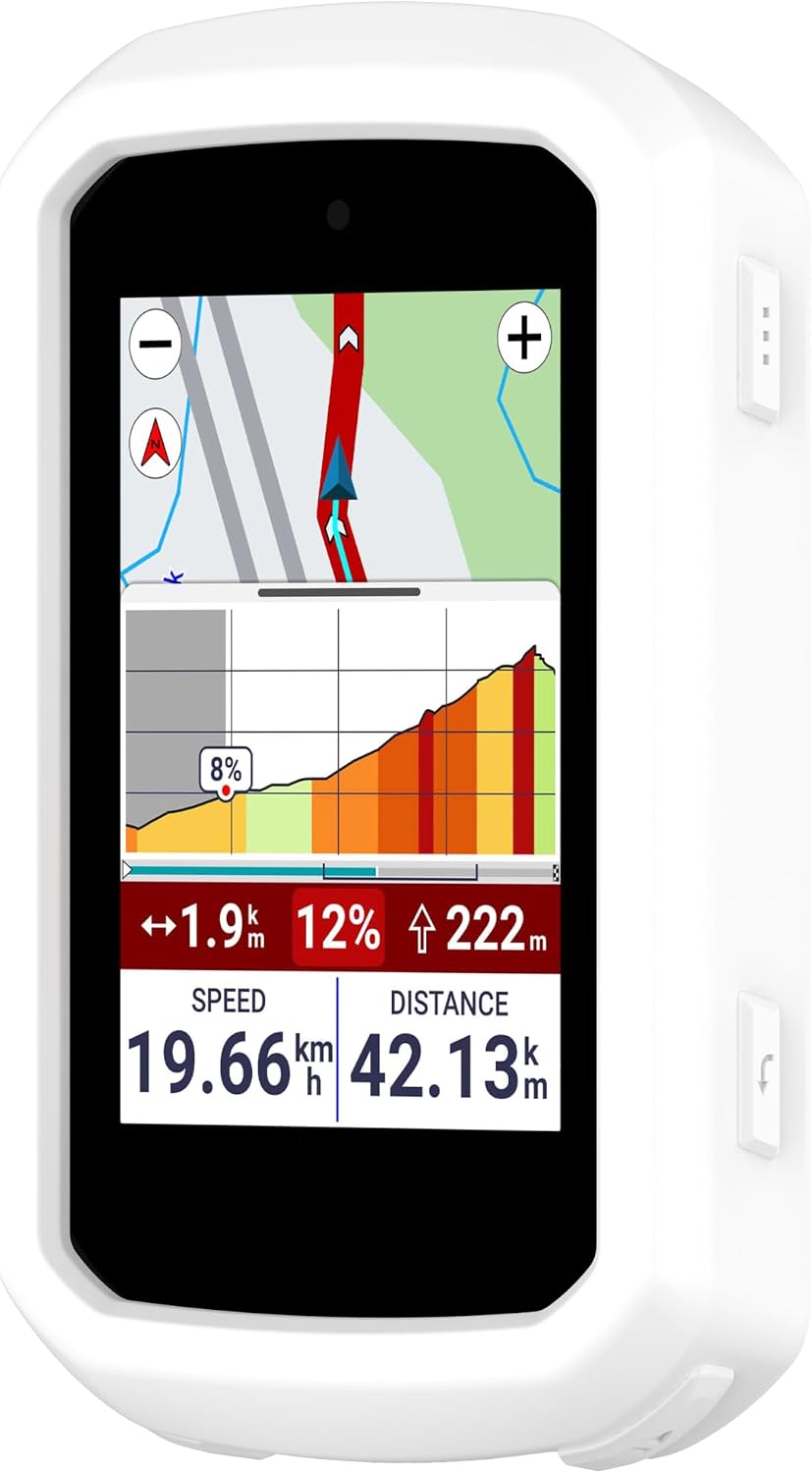 Portable Electronic Device Cover for Garmin Edge 850 / Edge 550, Silicone Protective Case with Anti-Slip Design (White)
