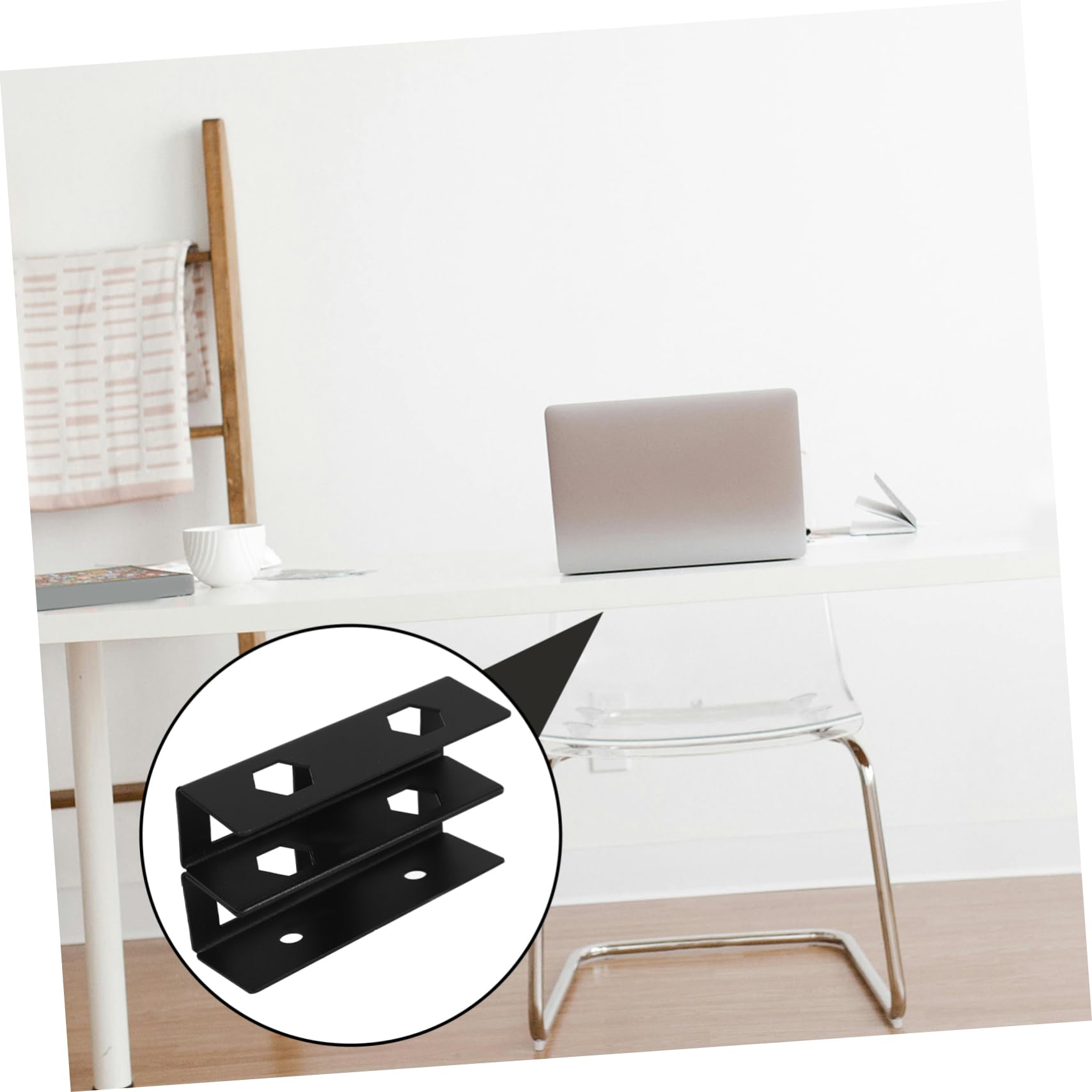 3 Juegos Soporte Escritorio para Laptop Montaje de Doble Capa Organizador de Espacio para Computadoras Incluye Tornillos Compatible con Laptops Teclados y Cajas de Cable