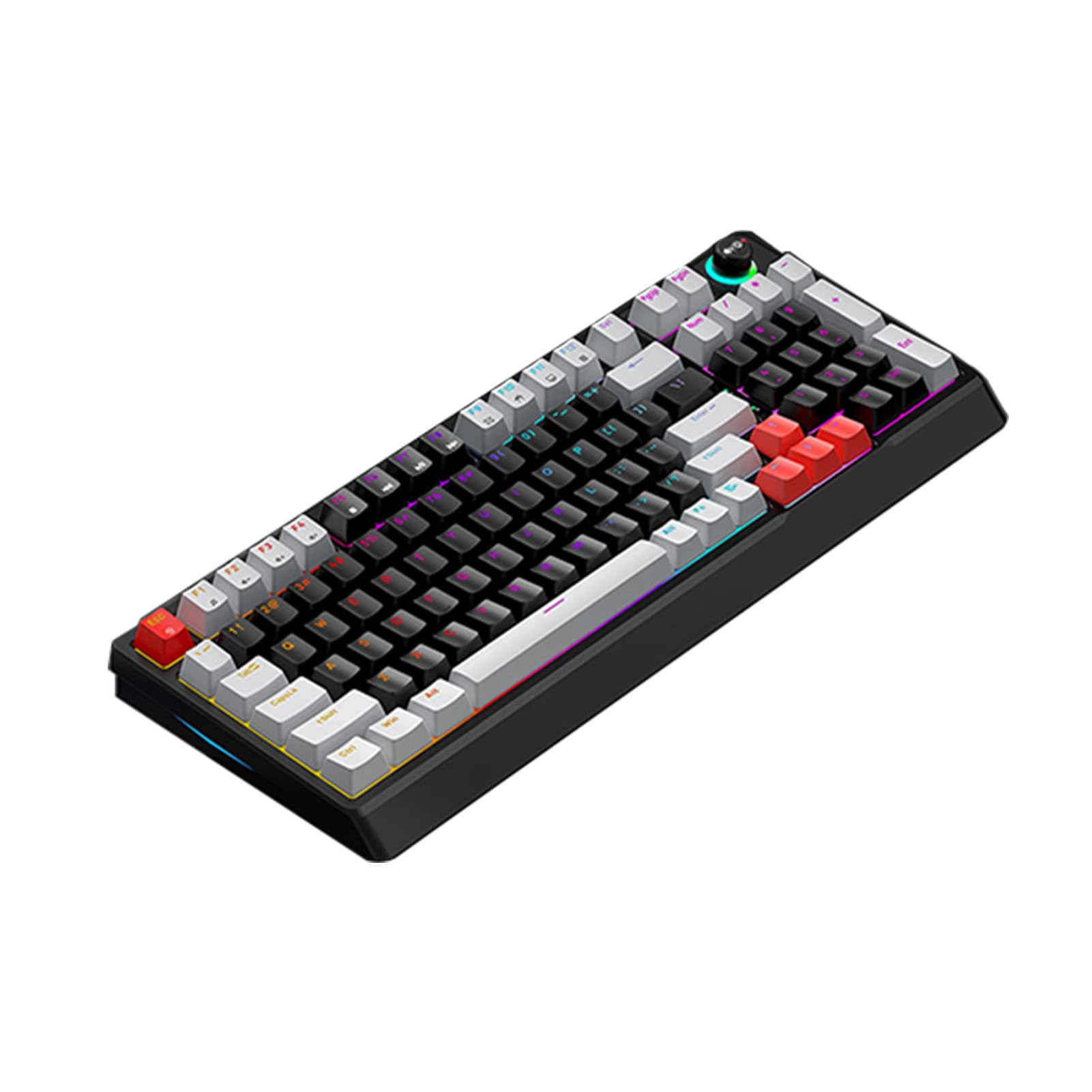 Irfora T-WOLF T50 Tastiera Meccanica RGB Interruttore Blu Sostituibile a Caldo per Lavori di Digitazione di Gioco, Controllo Multimediale per XP/Vista/7/8/10, Tastiera Leggera (#2)