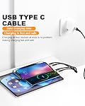 SIQIWO Multi USB C Cable Fast Charging, [4FT/2 Pack] QC 3.0(3A) USB C Splitter Cable, 4 in 1 Charger Cord with 4 Type C Ports, for iPhone 17/16/15 Series, iPad Air/Pro, Samsung Galaxy S25, Pixel, PS5