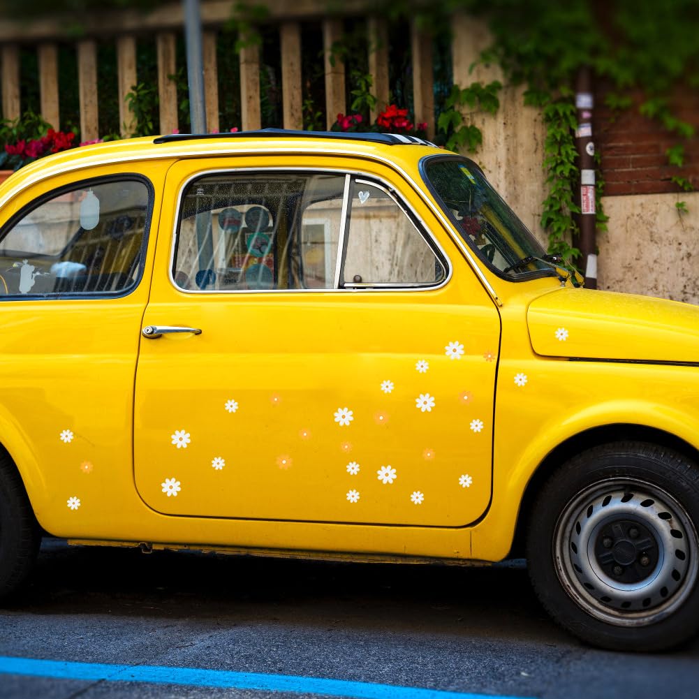 Lot De 4 Autocollants En Vinyle Brillant Motif Marguerites