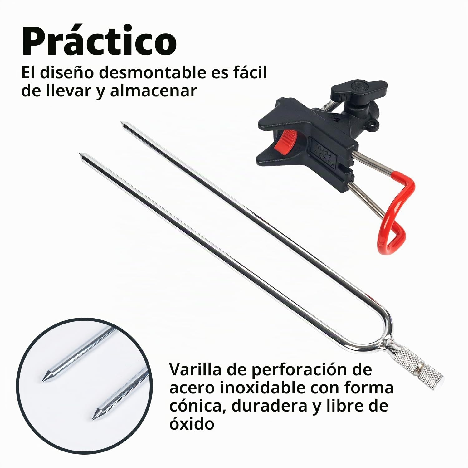 2 soportes para caña de pescar, de acero inoxidable ajustable en 360°, para pesca en ribera, pesca en mar, pesca en reservorio