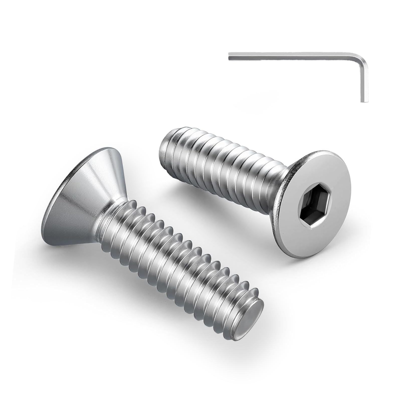 Zuyya 20 Stück M8 x 20 mm Senkkopfschrauben Edelstahl Schrauben | Innensechskant Antrieb, Edelstahl A2 V2A, M8 Schrauben Vollgewinde mit Innensechskantschlüssel