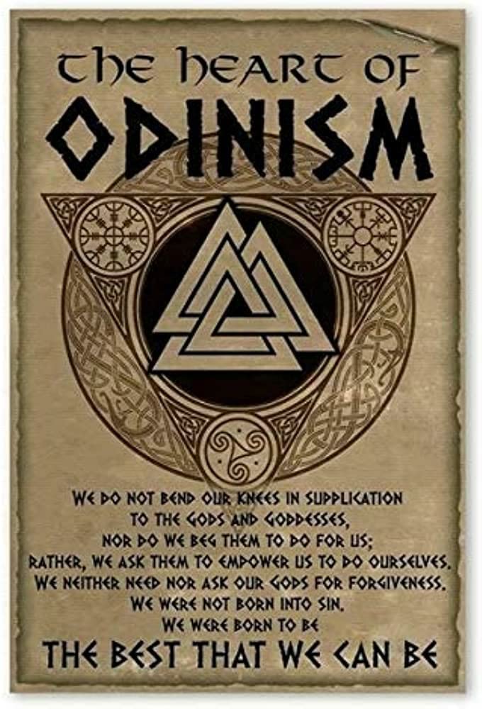 Decorative Viking Warrior Motivational Quotes The Heart of Odinism Viking Warrior Funny Poster.Metal Sign Vintage Kitchen Signs Wall Decor Funny Tin Signs Bar Decorations Art Poster 8x12 inch