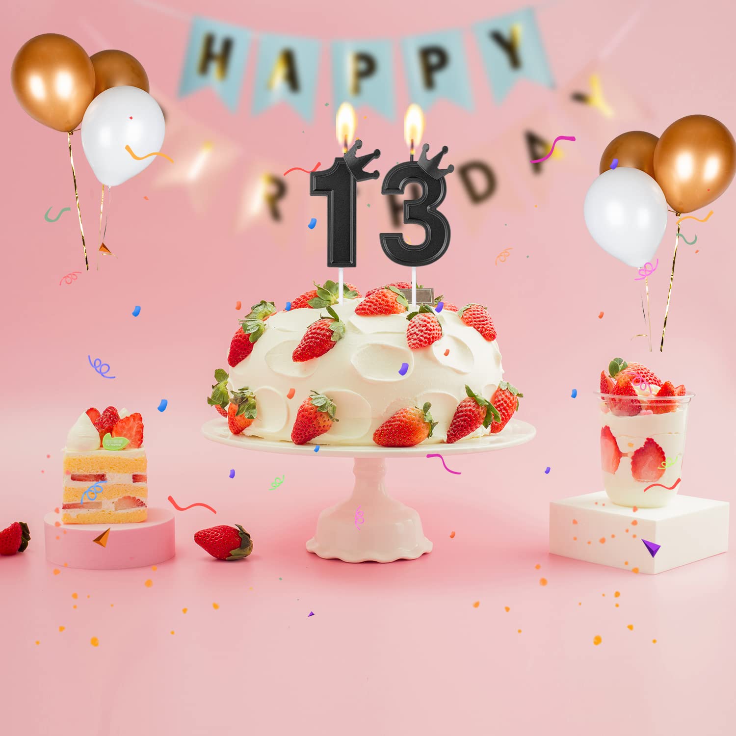 Candela Numero 3 Nera Con Corona – TOYMIS – 7,6 Cm – Per Torte Di Compleanno - 4
