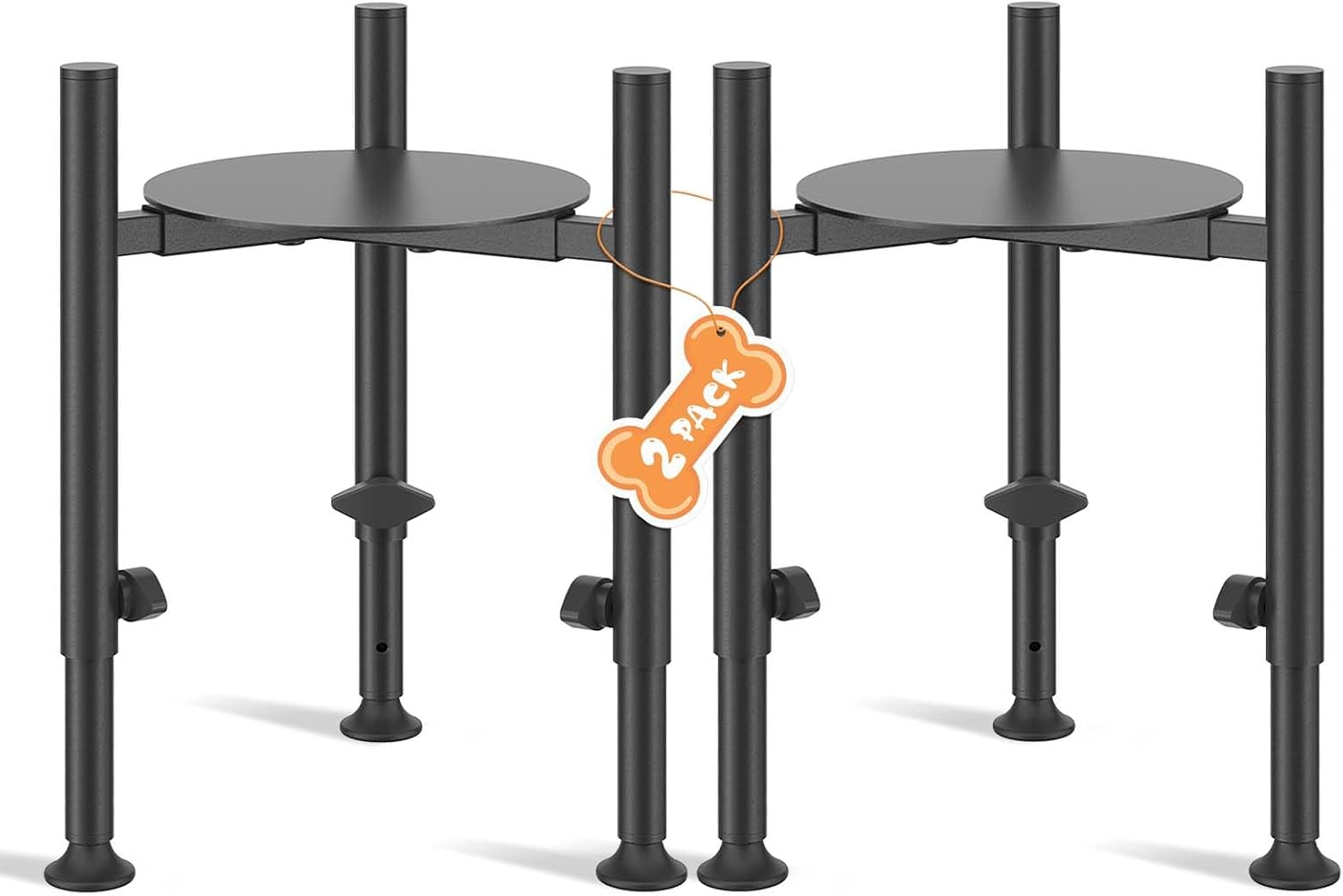 Adjustable Elevated Dog Bowls 2-Pack, 4 Heights for All Breeds