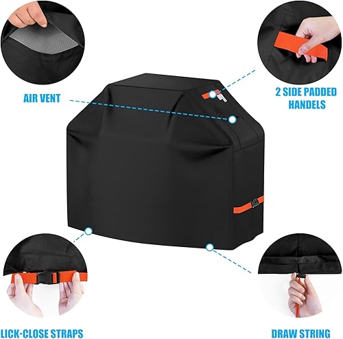 Miniatura 2 de CUSSIOU Cubierta para parrilla de barbacoa 600D, impermeable, resistente a los rayos UV, polvo y roturas, cubiertas para parrilla de barbacoa para