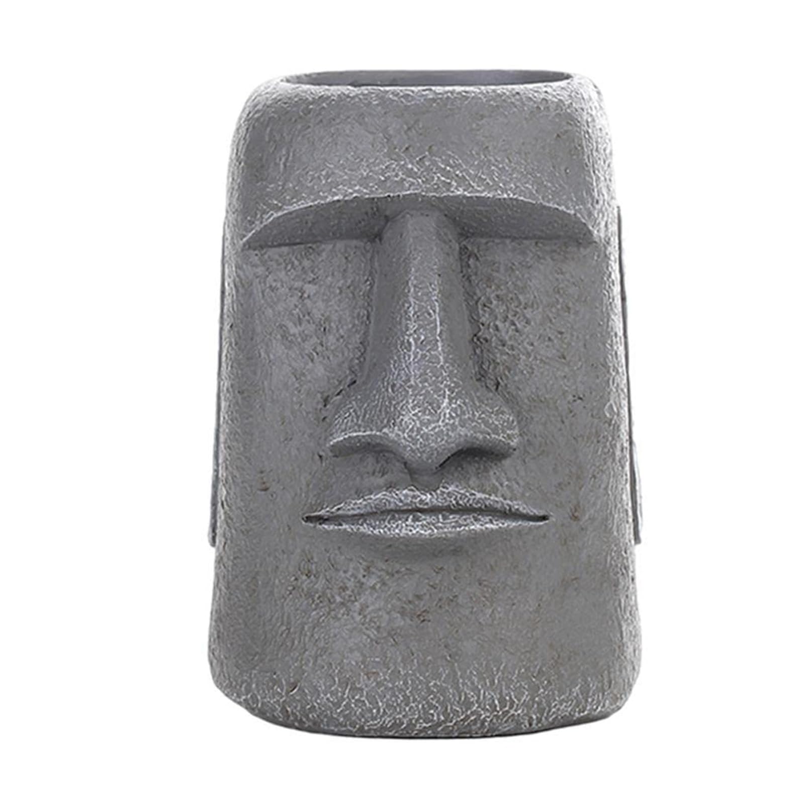 Statua Dell'Isola Di Pasqua, Scultura A Forma Di Testa Di Moai, Decorazione Per La Casa, Per Camera Da Letto, Soggiorno E Decorazioni Da Tavolo(Gray H)