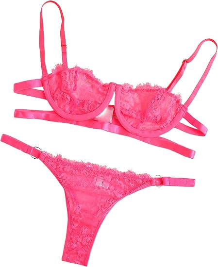 Conjunto de lencería de 2 piezas para mujer, para el día de San Valentín,  conjunto de