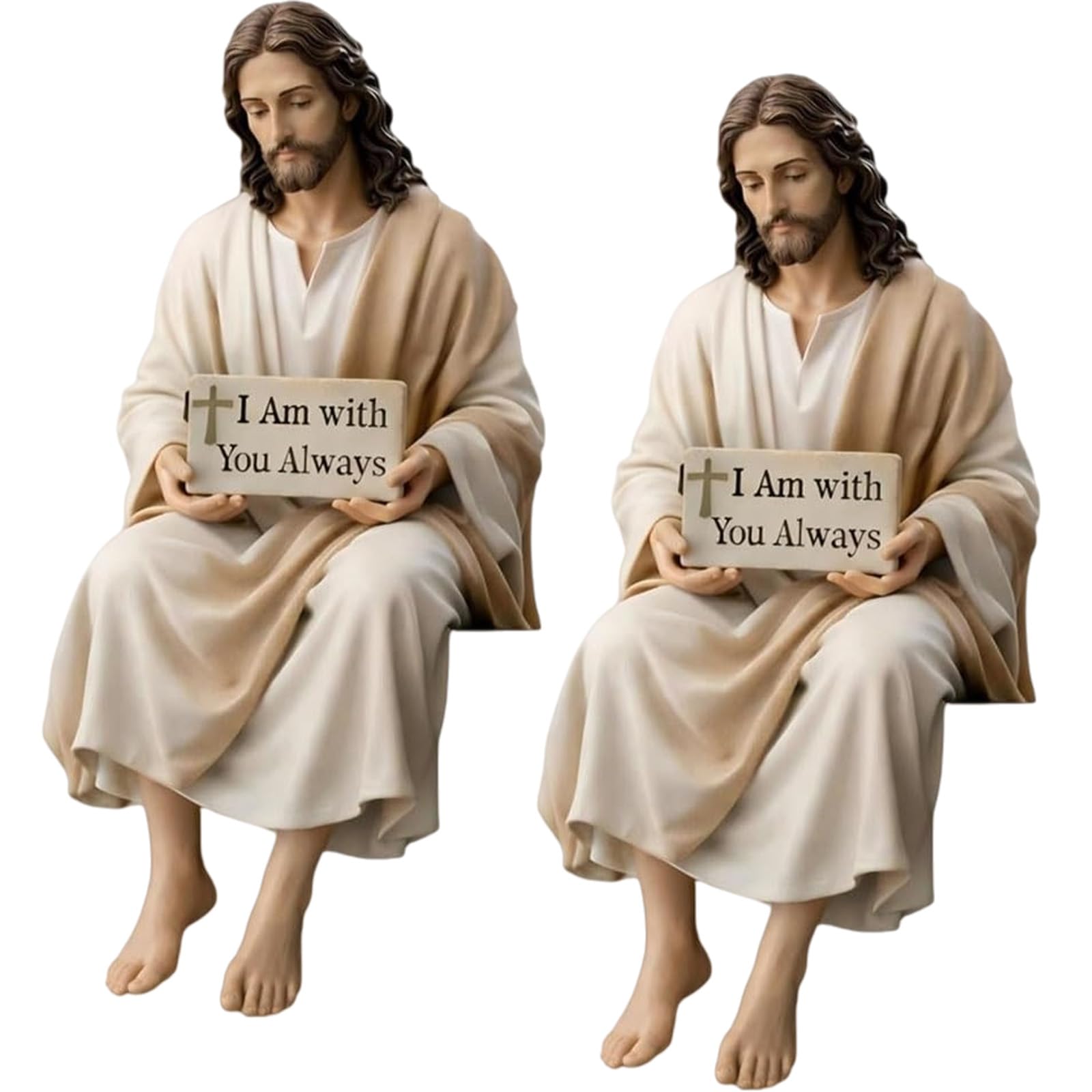 Xjdzineq Inspirational Holy Statue with Hand Painted Detail Resin Desk Companionship Figurine Ornament Religious Gift Gift