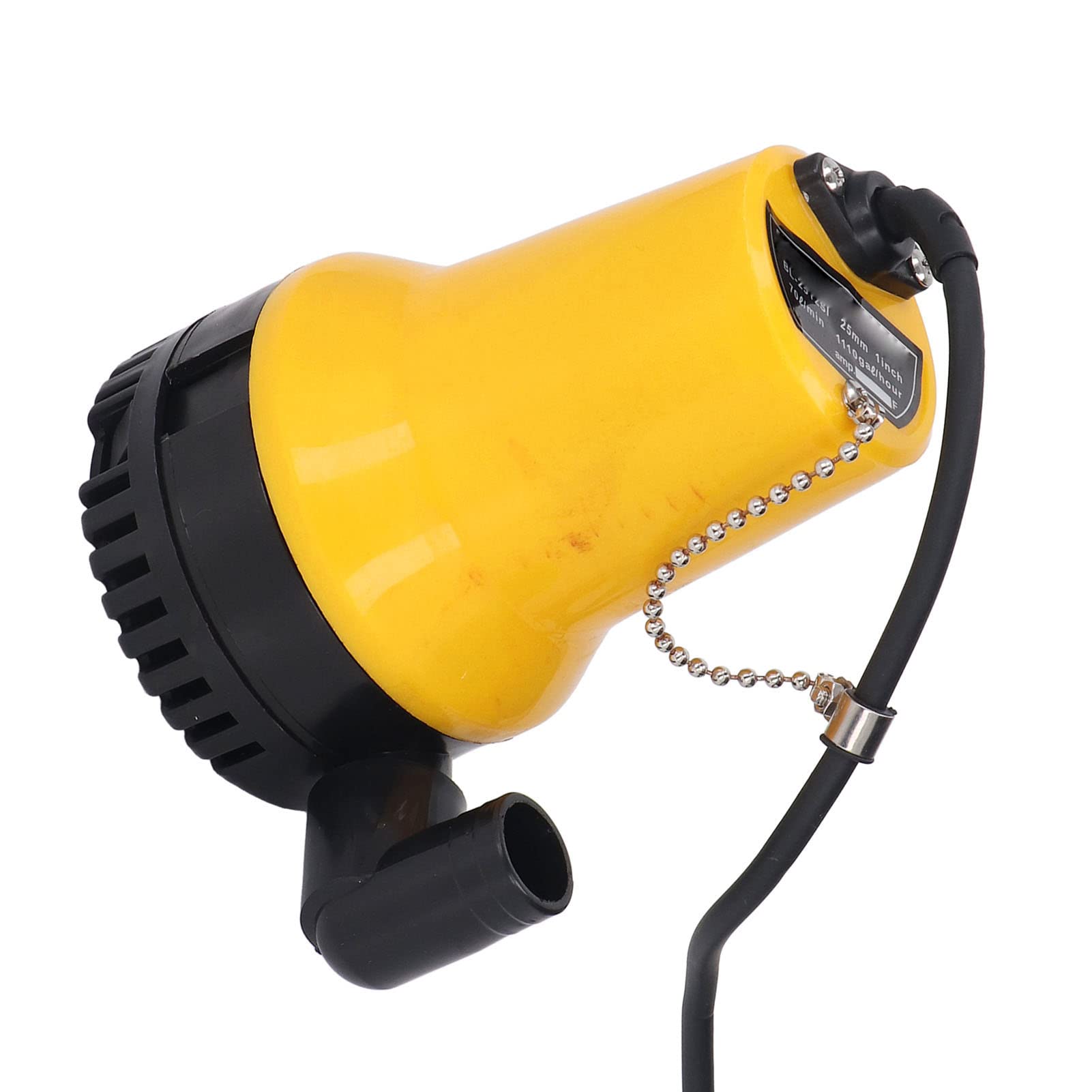 Bomba de Achique, Bomba de Achique Eléctrica 50 W Elevación Alta Calibre de 25 Mm Bomba de Agua Sumergible Marina de bajo Ruido Bomba de Sumidero de Barco (CC12V)