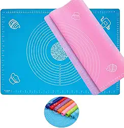 Combo Kit 2 Tapetes Culinários Silicone 50x40 cm Antiaderente com medidas (CORES SORTIDAS) - ROCCAMARE