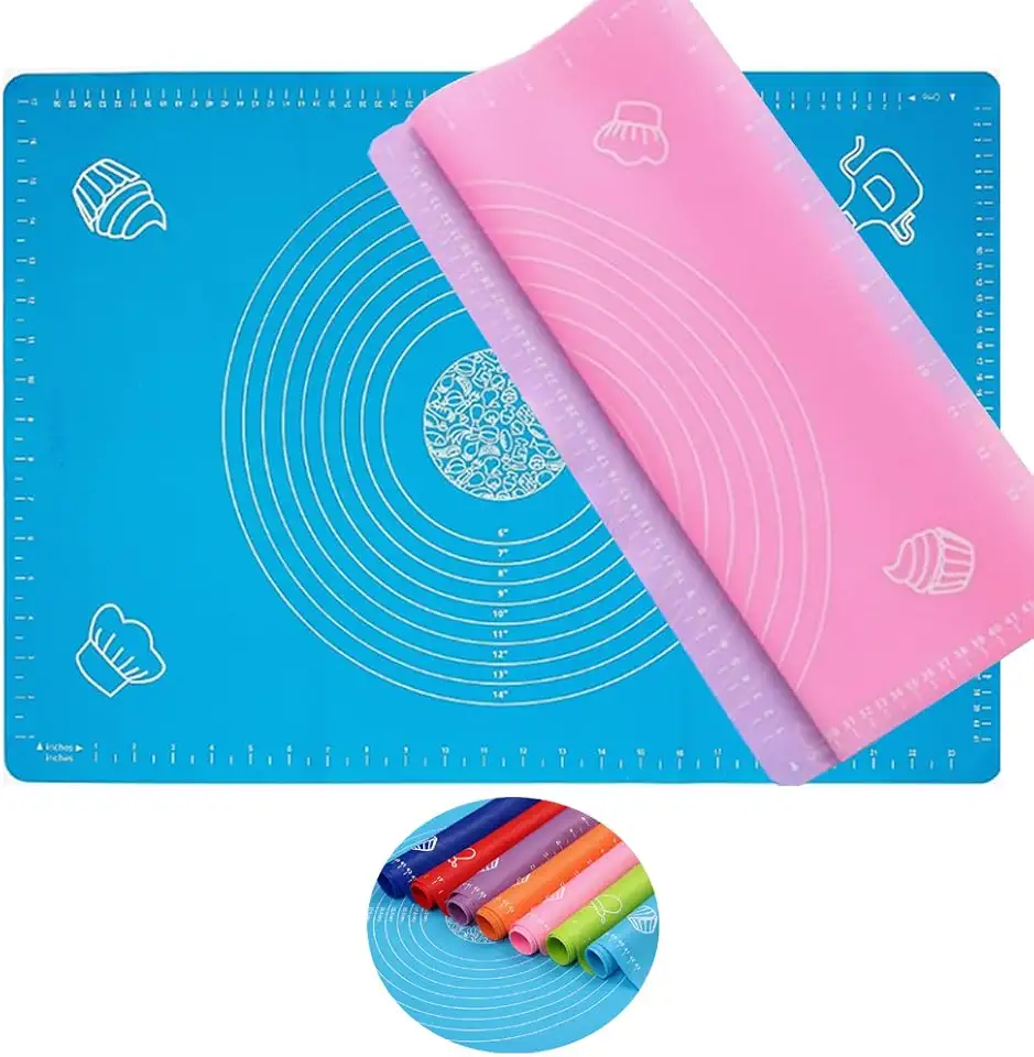 Kit 2 Tapetes Culinários Silicone 50x40 cm Antiaderente com medidas (CORES SORTIDAS) - ROCCAMARE