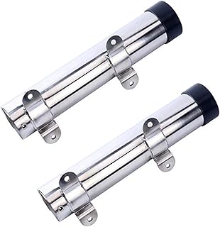 Amarine Made 2Pcs Boat Fishing Rod Holder, Stainless Steel Fishing Pole Holder, Side / Transom Mounted Rod Holders with Weld Brackets, Suitable for Kayak - 7643sh1