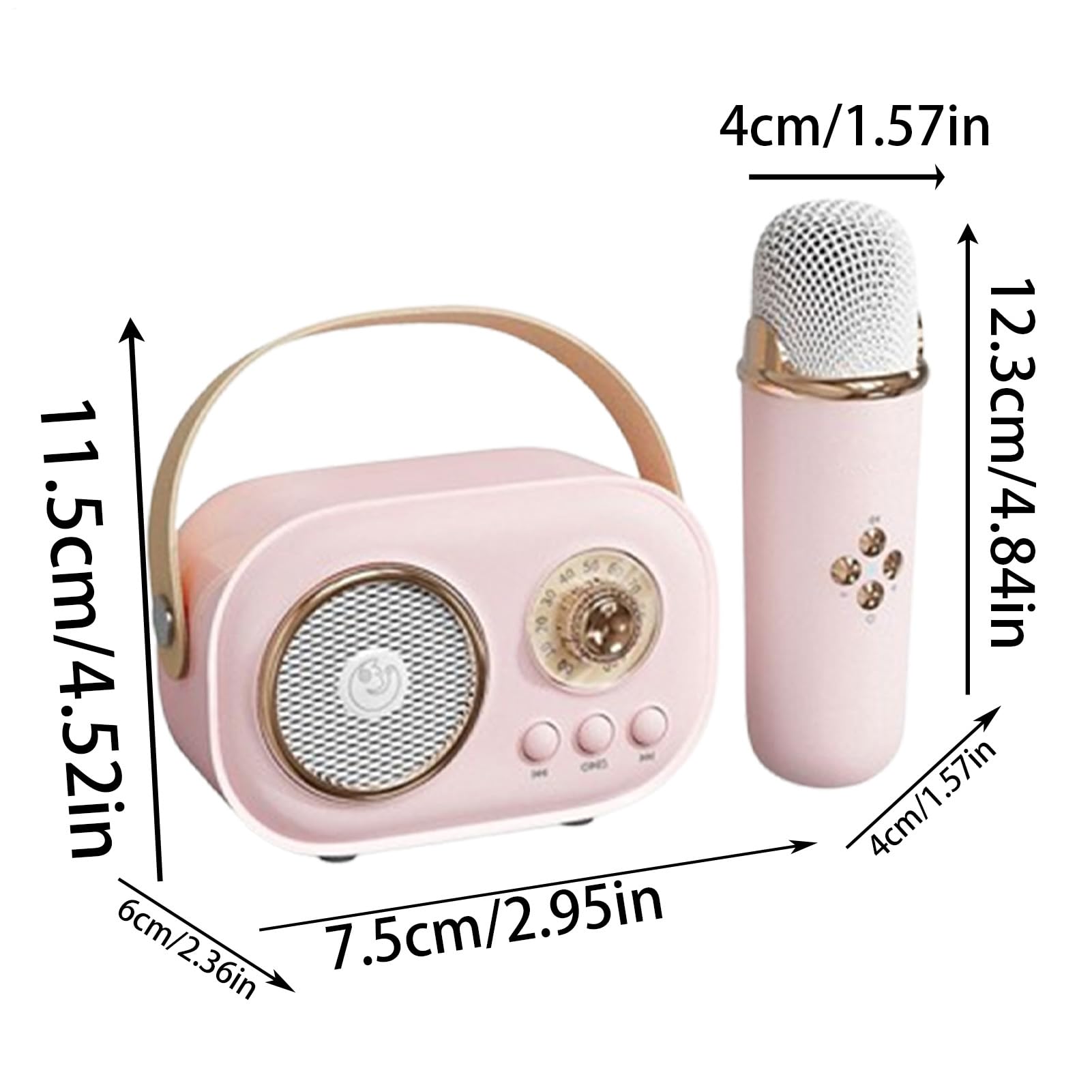 Karaoke wireless con altoparlante, karaoke con due rofoni, portatile | per adulti che cantano con cavo di ricarica per viaggi