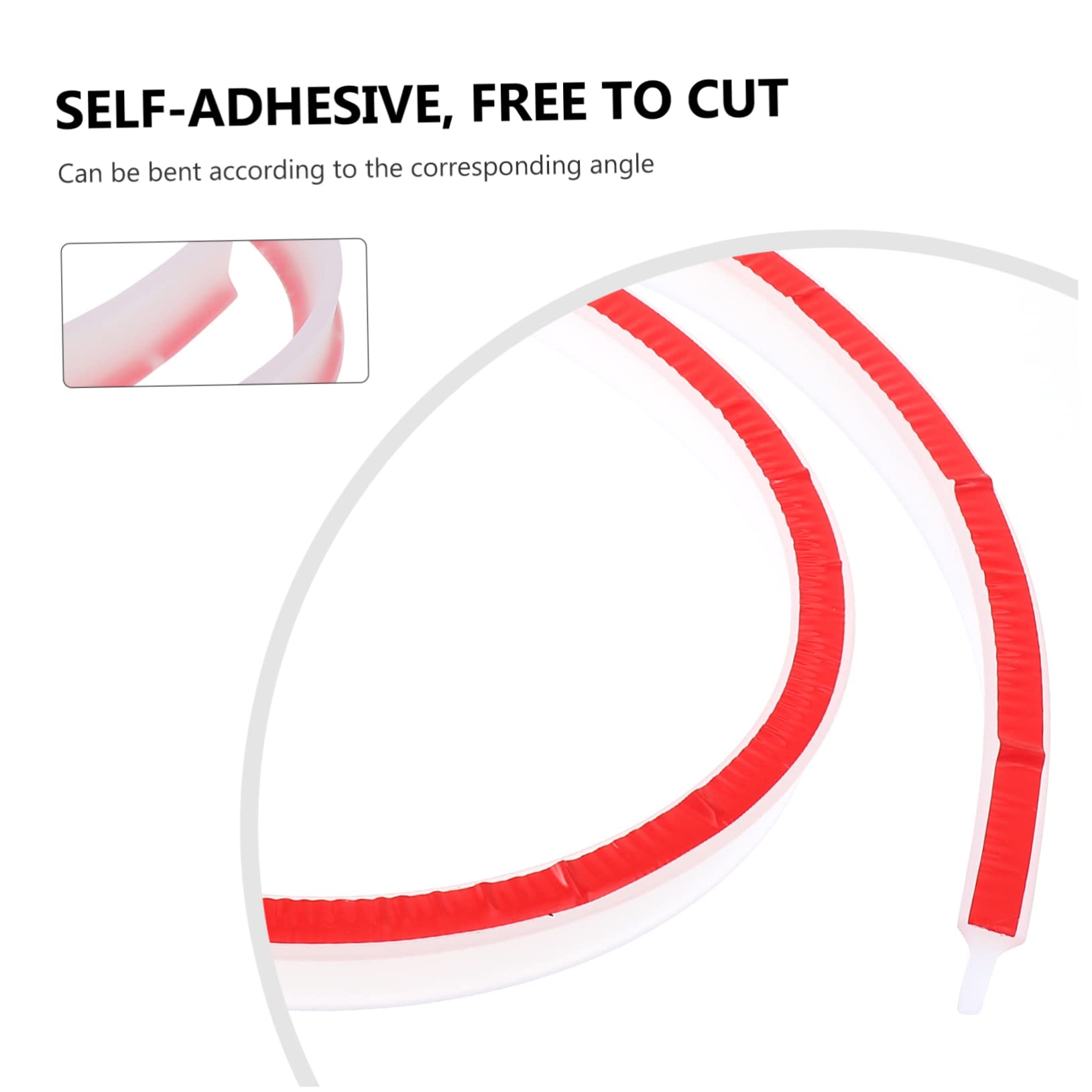 Holibanna 6pcs Bendable Water Retaining Strip Curved Water Blocking Baffle for Shower and Bathroom Doorway Easy to Install for Dry and Wet Separation