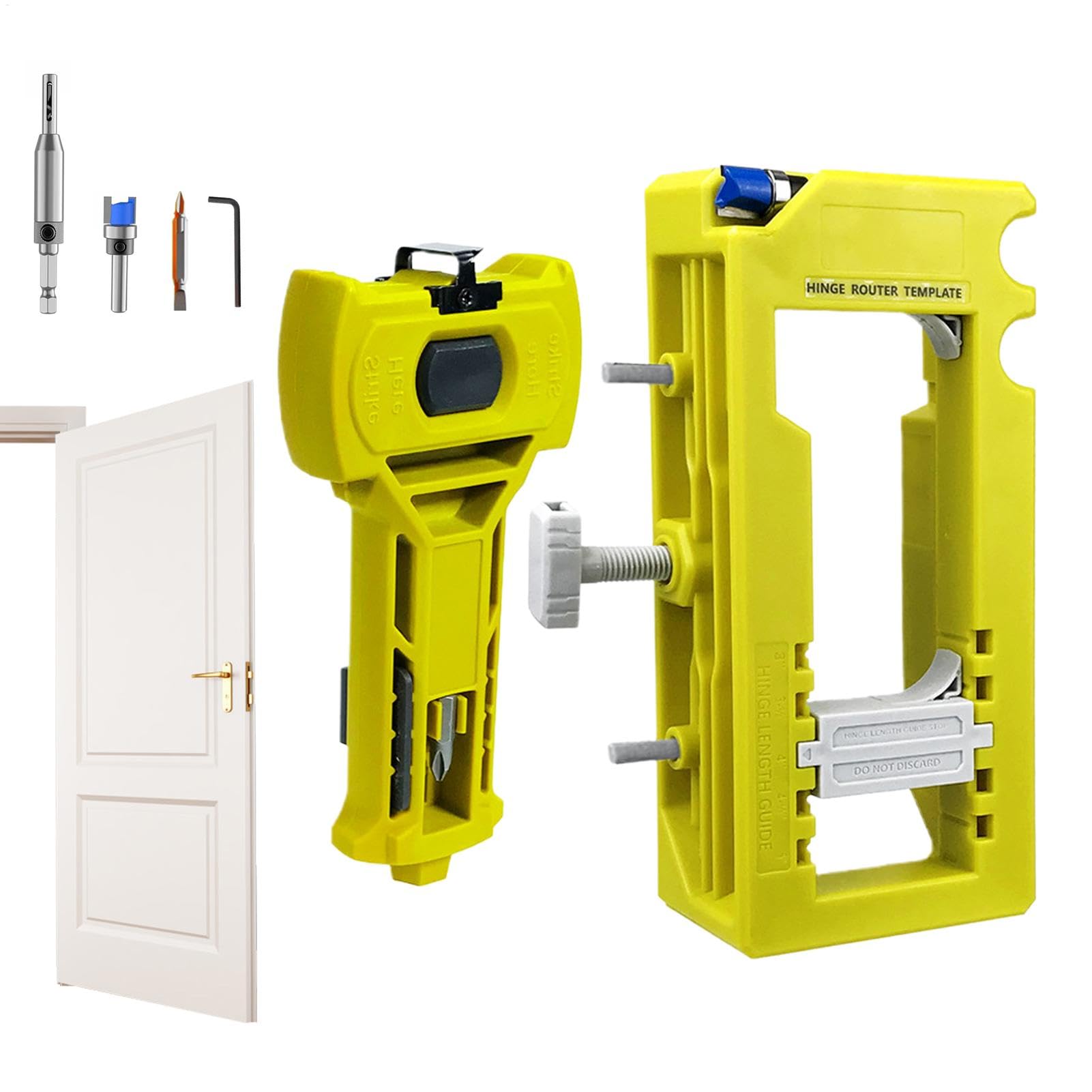 Door Hinge Router Jig | Latch Cutting Installation Kit | Door Hinge Jig and Template Installation Kit with Adjustable Lengths