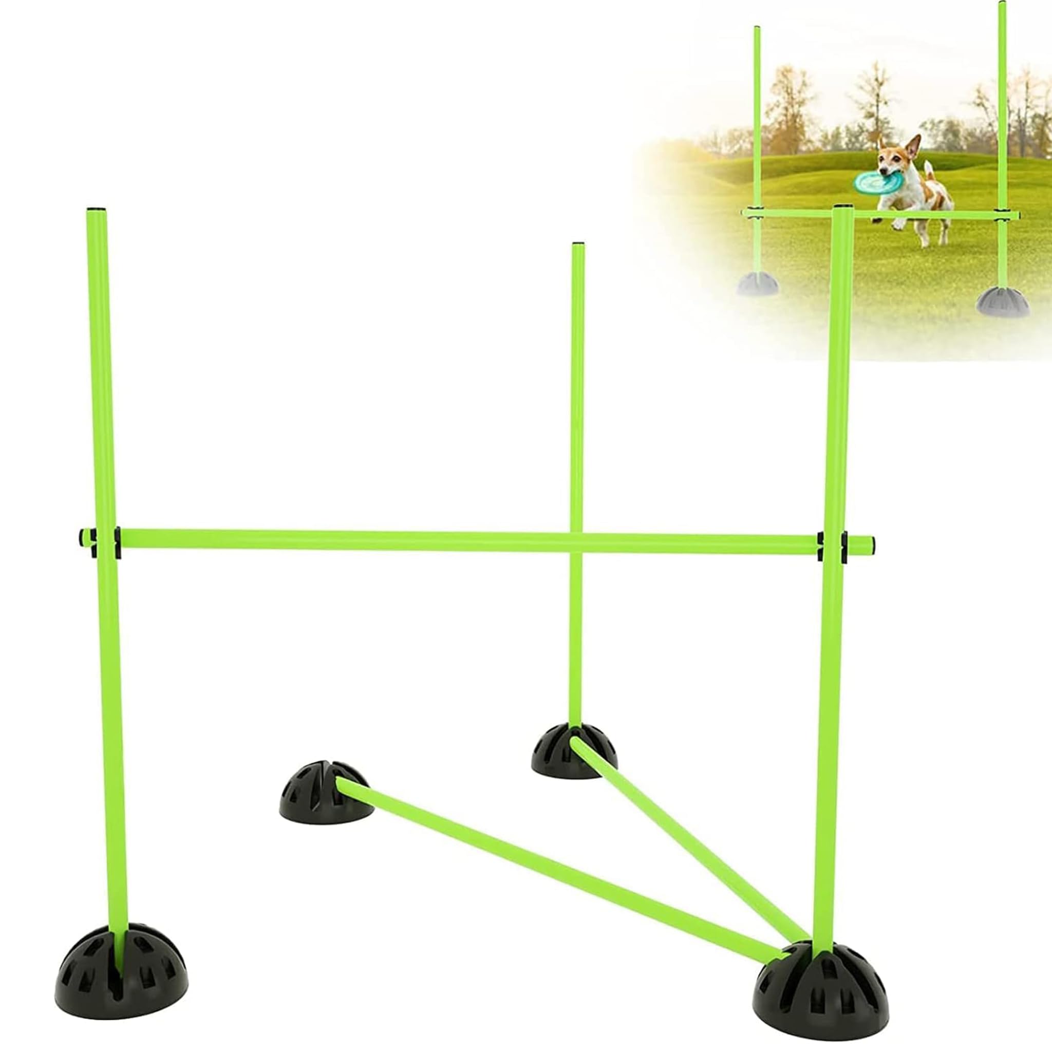 XMTECH Kit de barres de saut 100 cm, obstacles d'entraînement, coordination, dribble, mobilité (15 barres, 10 pieds, 10 clips)