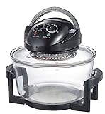 DWD Multi-Purpose Countertop Halogen Oven Air fryer in Black 1400W Dual 12L & with Extension Ring 17L Adjustable Temperature 60 min Timer Retains Nutrients & Flavours Cost Effective to Cook Bake Fry - Image 5