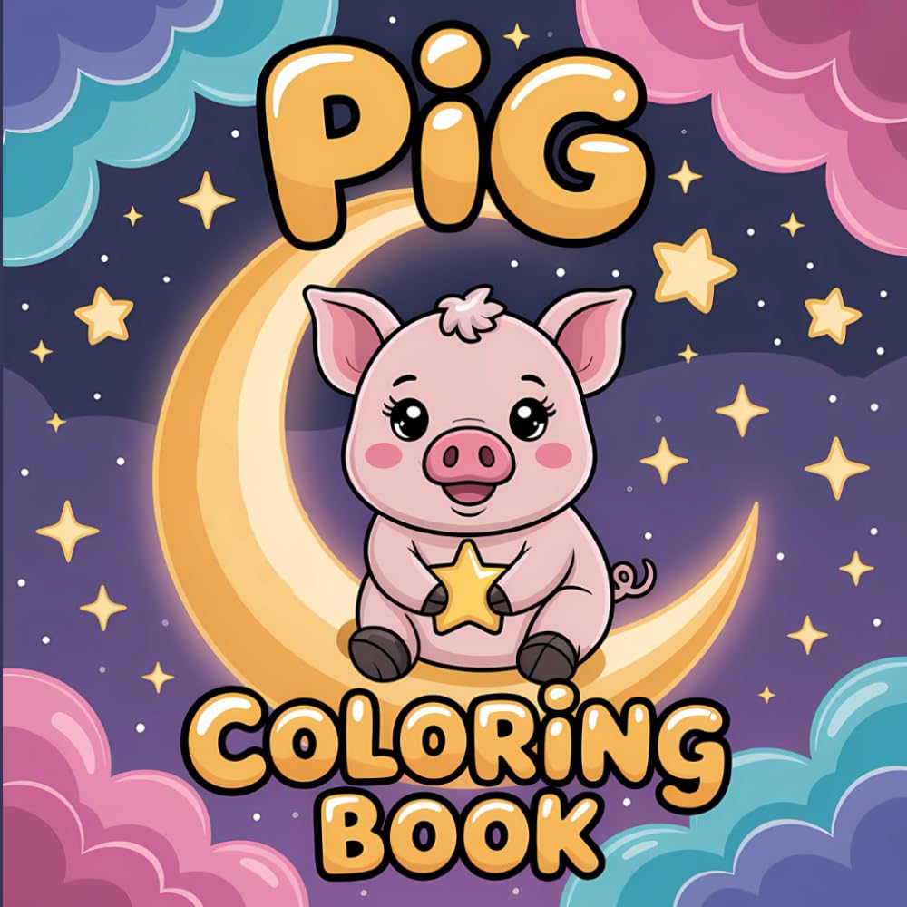 Pig Coloring Book: Bold and Easy Pig Illustrations for Relaxation and Creativity