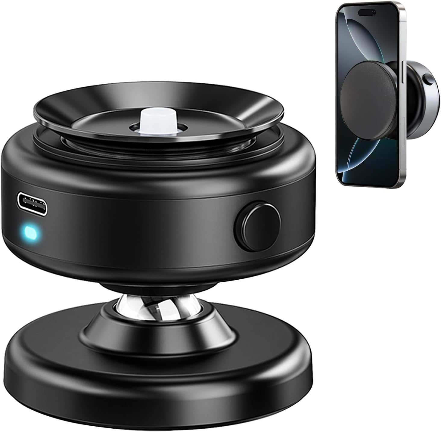 360-degree Adjustable Electric Vacuum Magnetic Suction Cup Phone Mount, Hands-Free Magnetic Cell Phone Holder for Car/Gym/Mirror/Smooth Surface, Compatible with Magsafe iPhone, Black 360-degree Adjustable Electric Vacuum Magnetic Suction Cup Phone Mount, Hands-Free Magnetic Cell Phone Holder for Car/Gym/Mirror/Smooth Surface, Compatible with Magsafe iPhone, Black