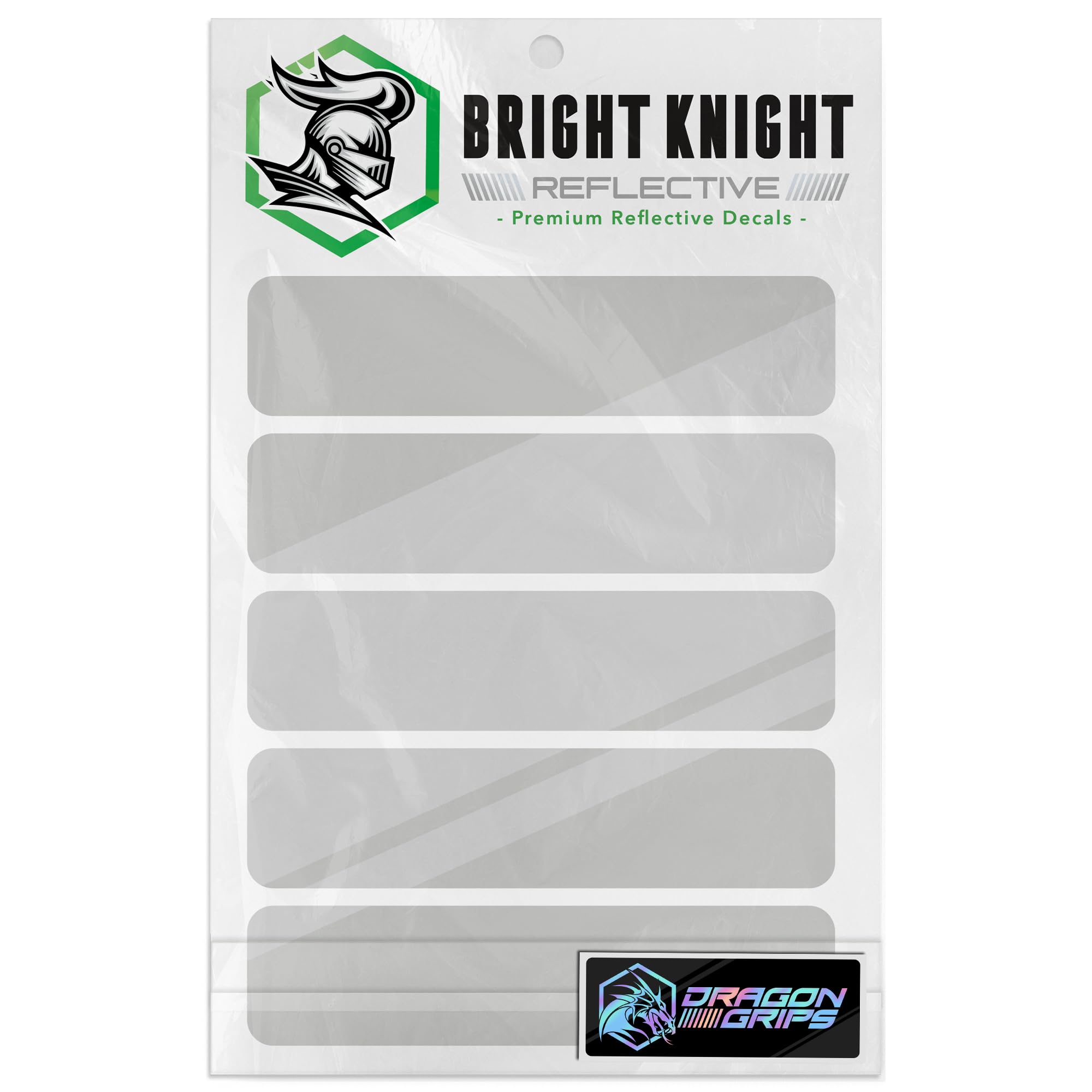 Reflective Motorcycle Helmet Decals, 5 Pcs White Reflective Tape Decal, Made with 3M Retro Reflective Stickers for Helmet Vinyl by Bright Knight Decals