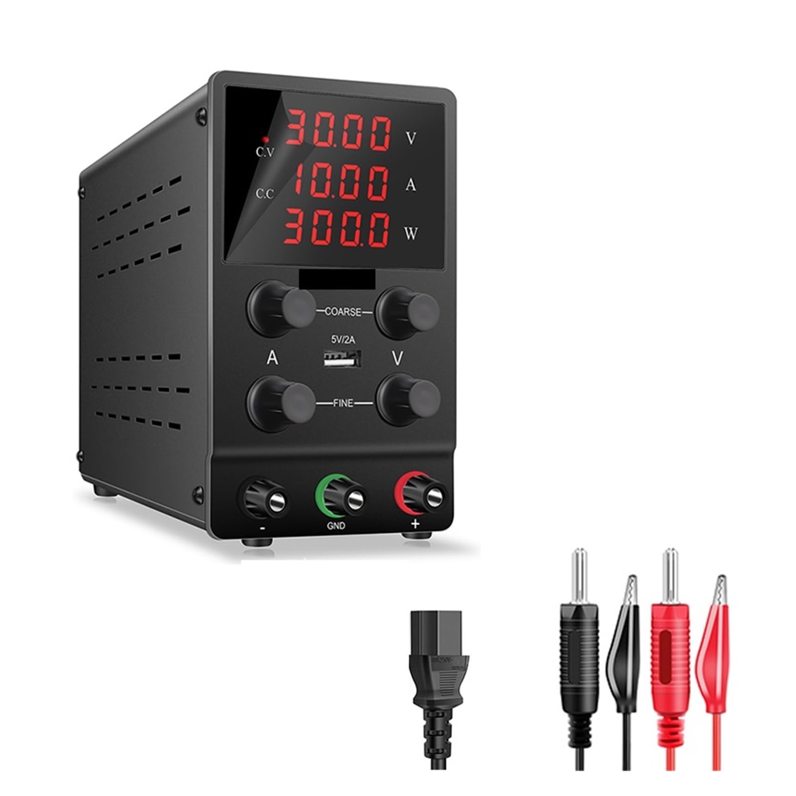 30 V 10 A Gleichstromversorgung, einstellbar mit hochpräziser 4-stelliger LED-Anzeige, Zweikanal-Labornetzteile, Spannungsregler, Mehrfachausgang 120 V 3 A 60 V 5 A für Labore, Elektronikarbeiten, Hei