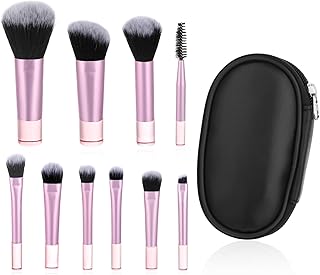 Juego de 10 brochas de maquillaje de viaje, m...