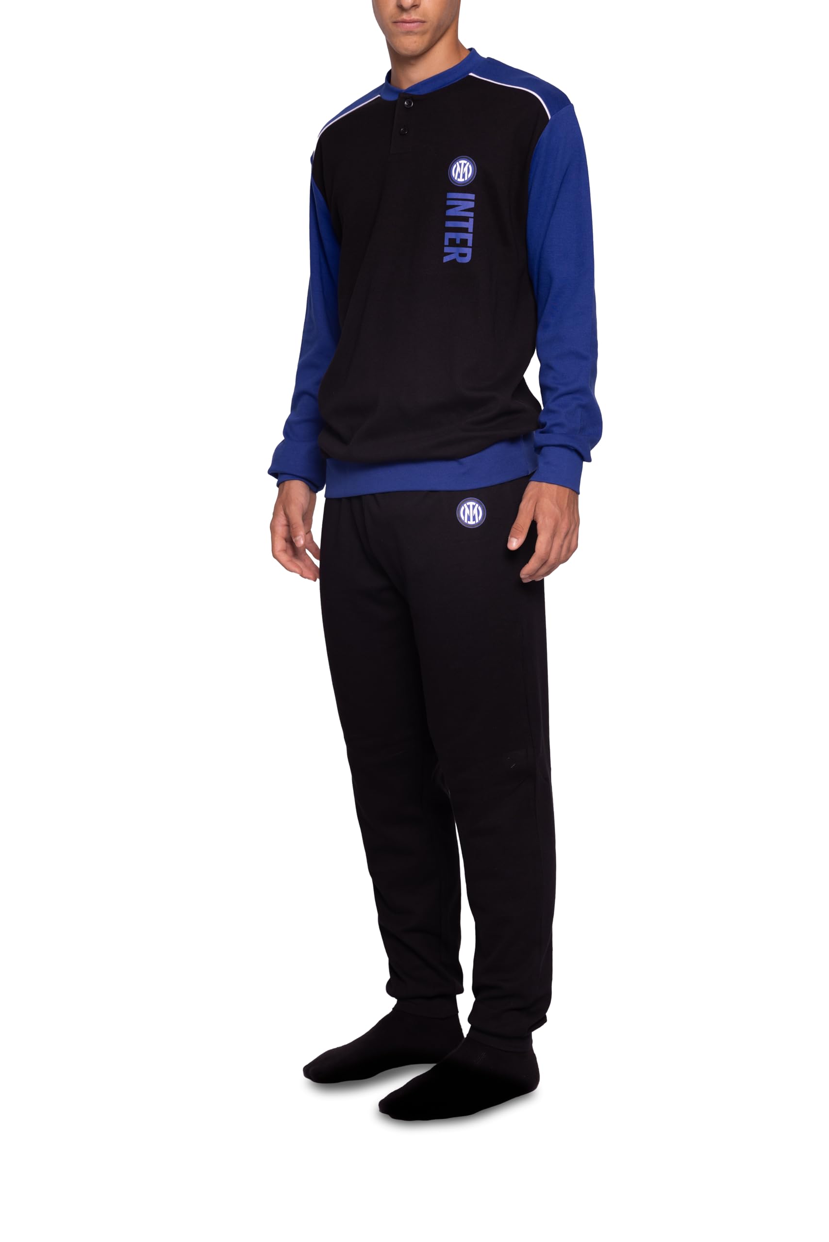hermet Pigiama Interlock Serafino Inter, 100% Cotone, per Adulto, Unisex, Taglie dalla S alla 2XL, Prodotto Ufficiale
