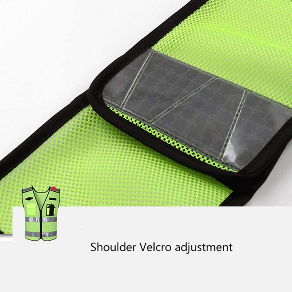 Chaleco reflectante de alta visibilidad, traje reflectante de tráfico, chaleco de seguridad reflectante fluorescente con chaqueta reflectante de seguridad de alta visibilidad (talla única verde)