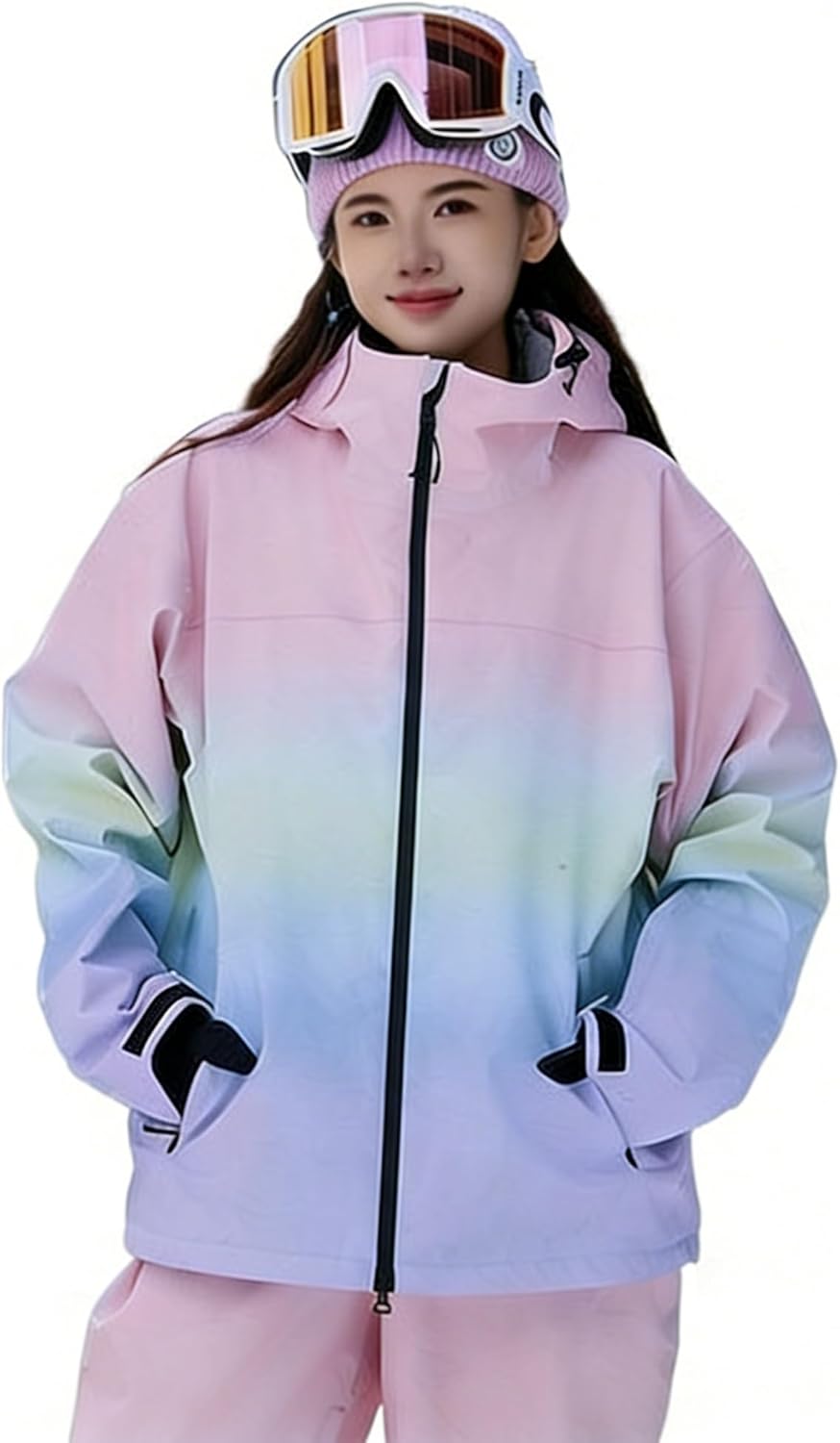 Snow Suit Color gradient ski suit women's cotton warm snow set Outdoor Snow Suits
