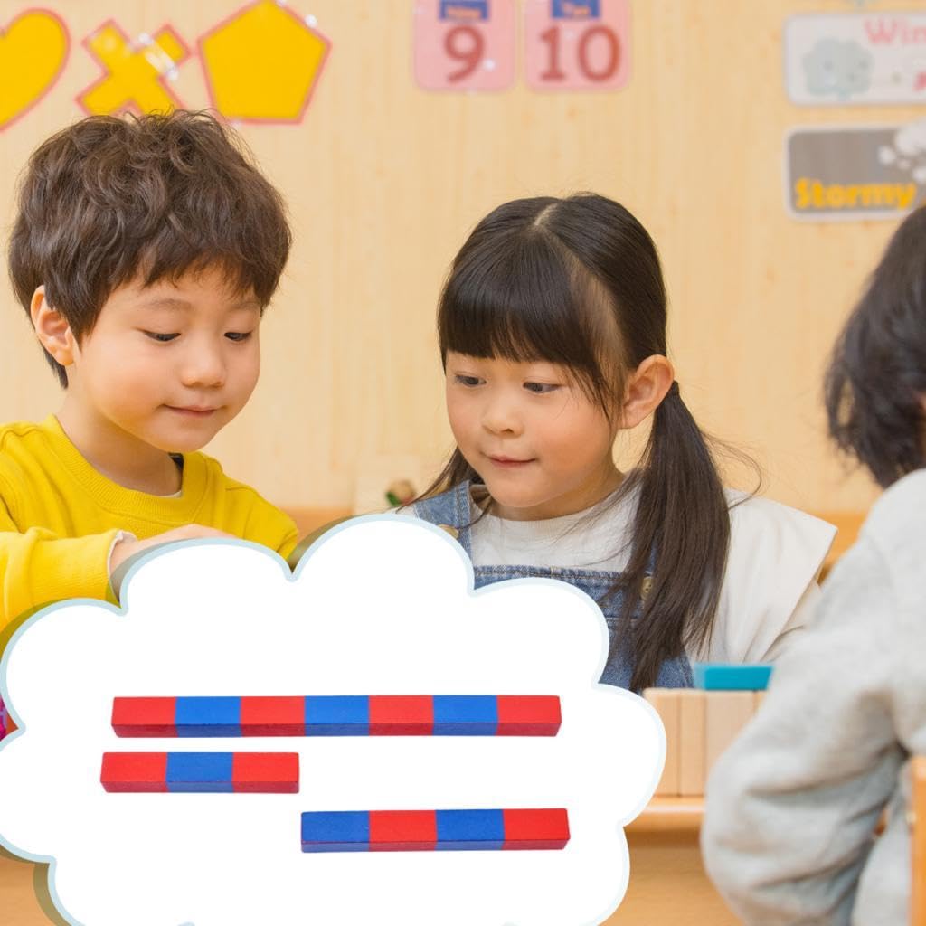 ATORSE Montessori Red Blue Number Rods Count from 1 to 10 Numerical for Holiday - Image 4 thumbnail