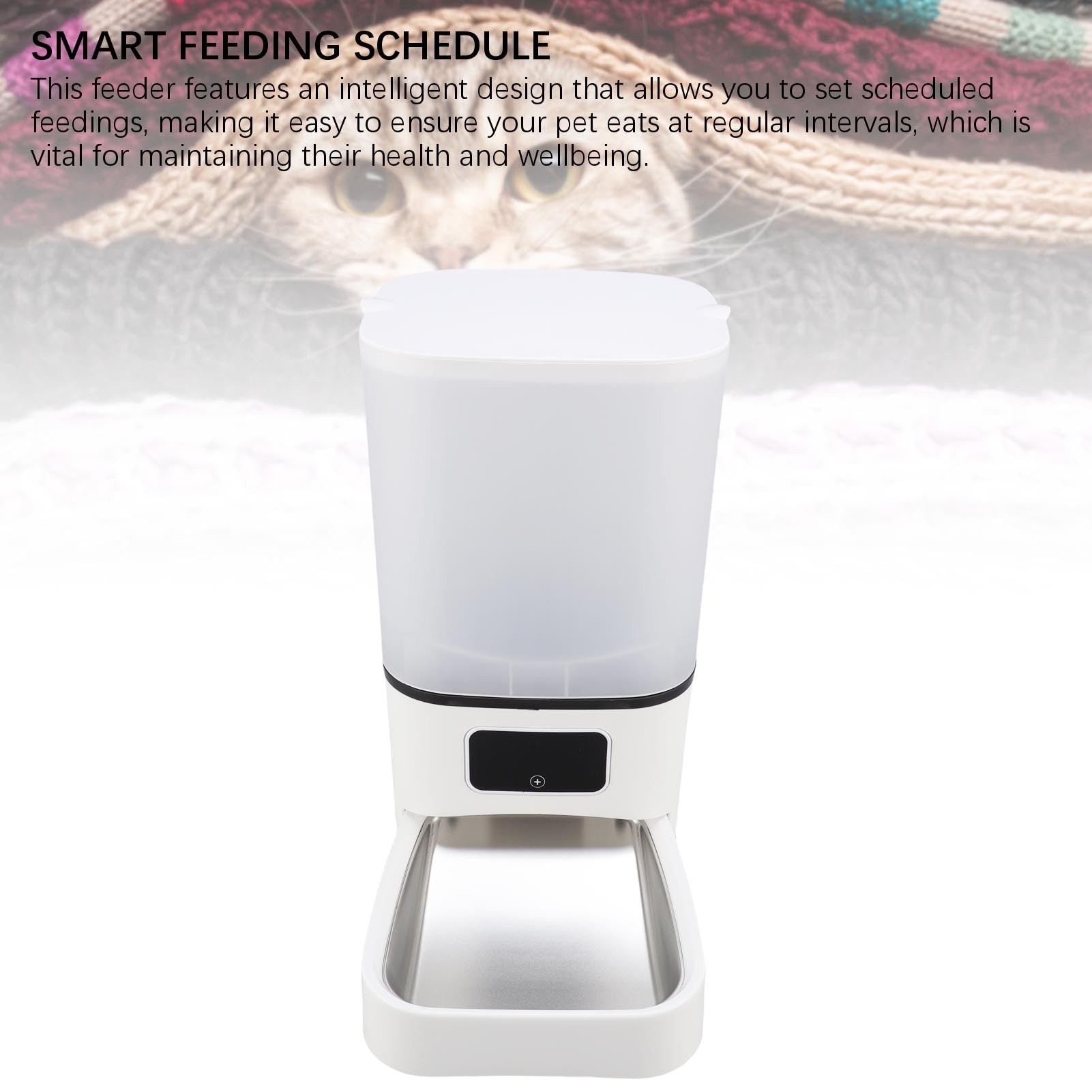 Comedero Automático para Gatos, Comedero para Mascotas WiFi de 6L con Control Remoto de Aplicación, Dispensador de Alimentos Secos Temporizado para Gatos y Perros Pequeños