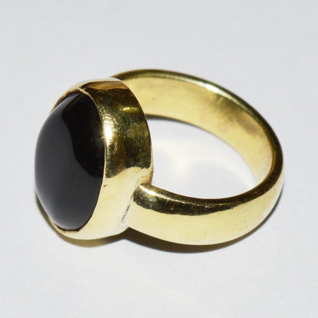 Anillo para Hombre DE 55 Quilates de Ónix Negro Natural, 6 Quilates, Ovalado, Tamaño Astrológico 5, 6, 7, 8, 9, 10, 11, 12, 13