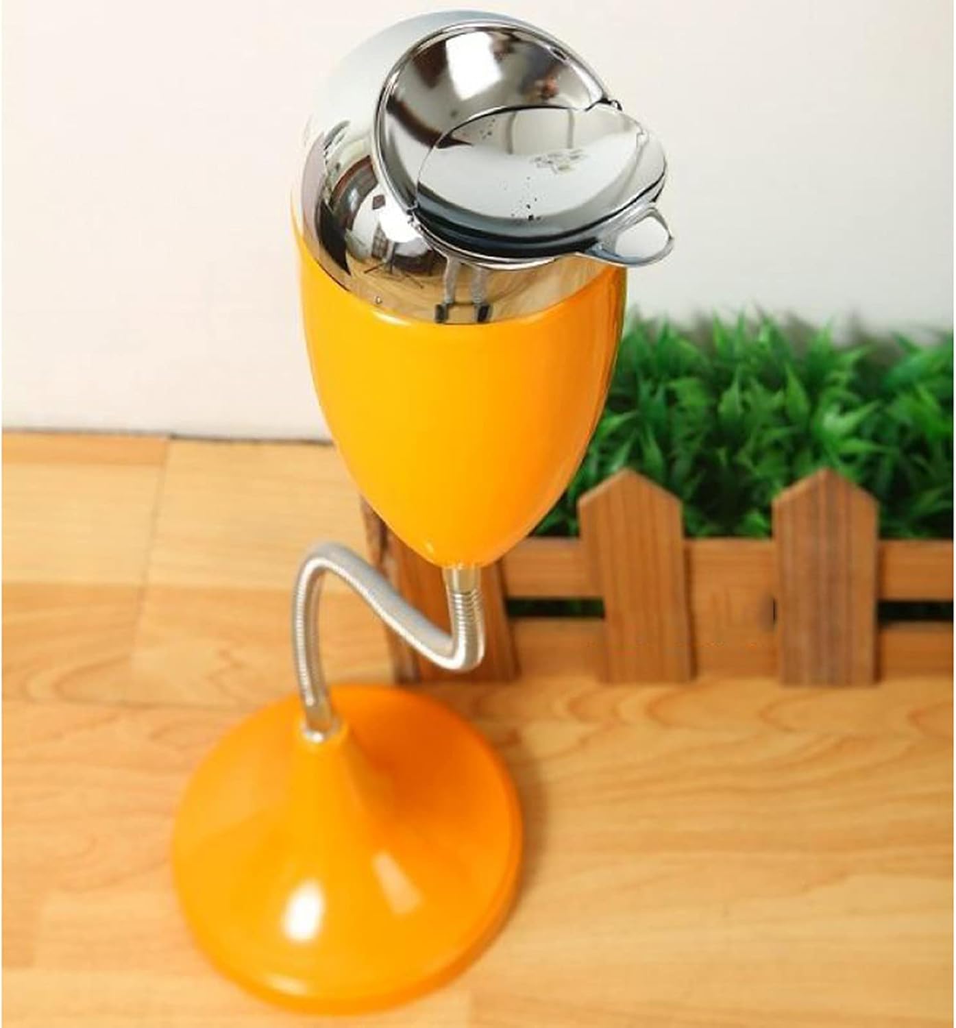 Free Standing Ashtray, Tall Outdoor Standing Ashtray with Lid, Chrome Adjustable Stand Ash Butt Holder for Home Patio, Windproof Outside Standing Ash Tray for Outside Patio Home