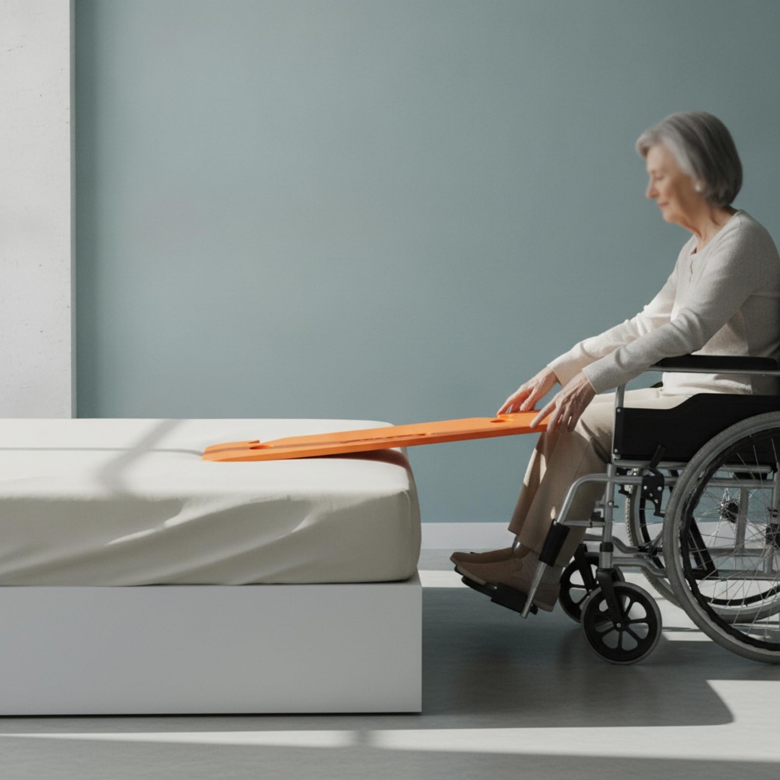 perfk Tavola Trasferimento Anziani Tavola Scivolamento Ausilio Mobilità Asse Scorrimento Supporto Trasferimento in Resistente Scorrimento Controllato per, Bianco