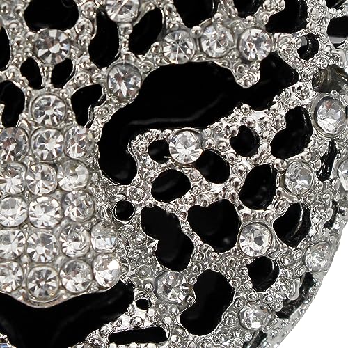 Image of Leopard Brooch Pin Jewelry Vintage Spotted Leopard Rhinestone Crystal Brooch Pin Lapel Pins Back