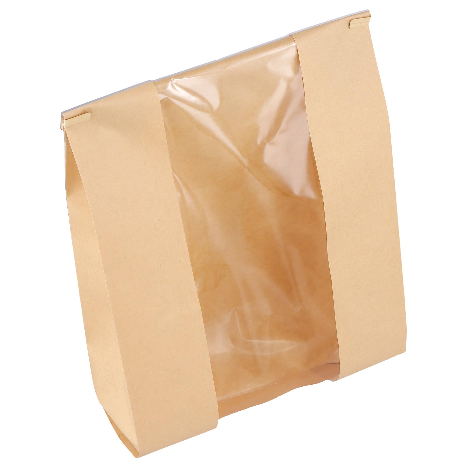 KEILEOHO 100 pezzi 35 x 21 x 9 cm marrone grandi sacchetti per pane con finestra, sacchetti di carta marrone per pane fatto in casa, caramelle, pagnotta, biscotti e regali