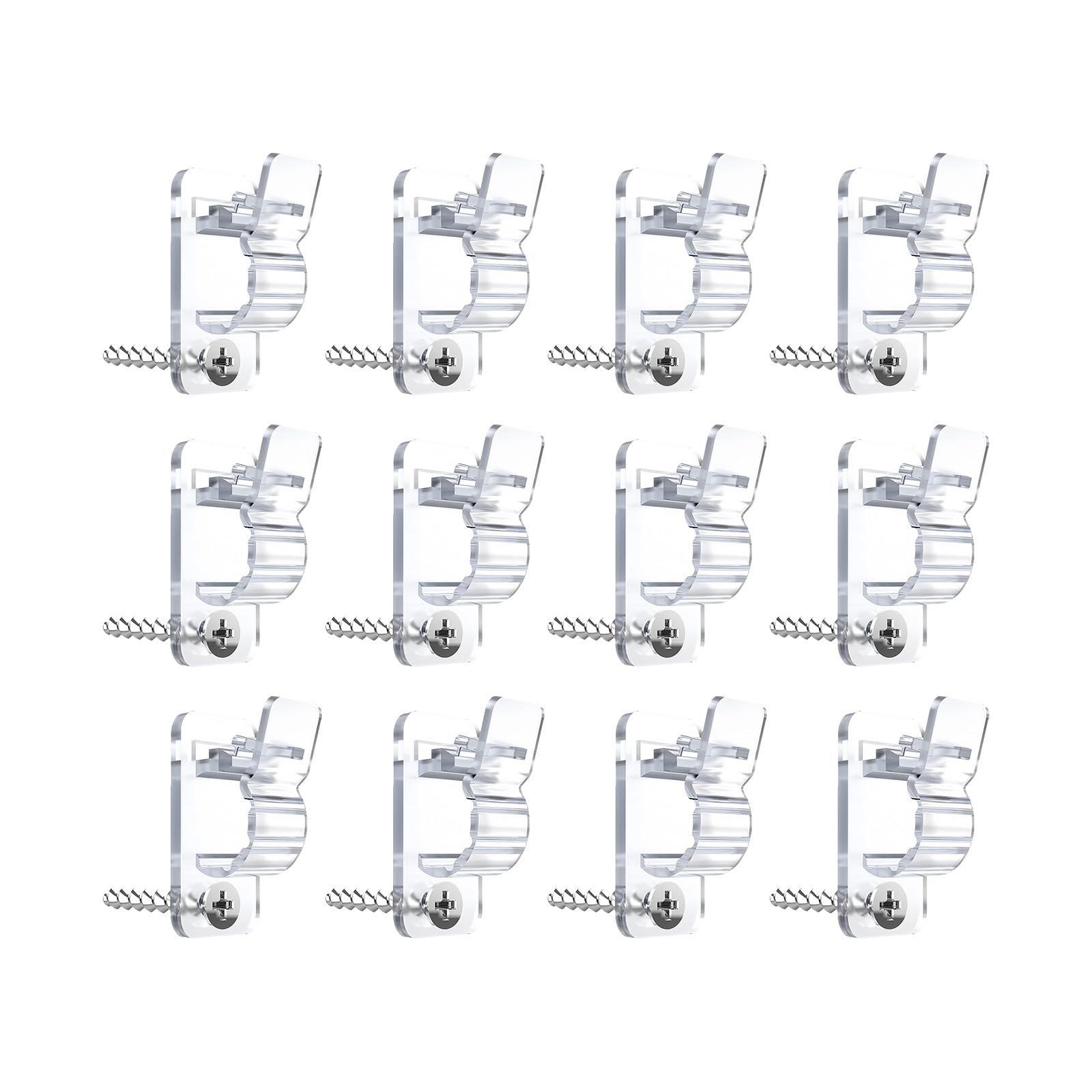 Clips for gestión de cables con tornillos | Clips for cables negros y transparentes con tornillos for uso prolongado y asegurar varios cables(Clear)