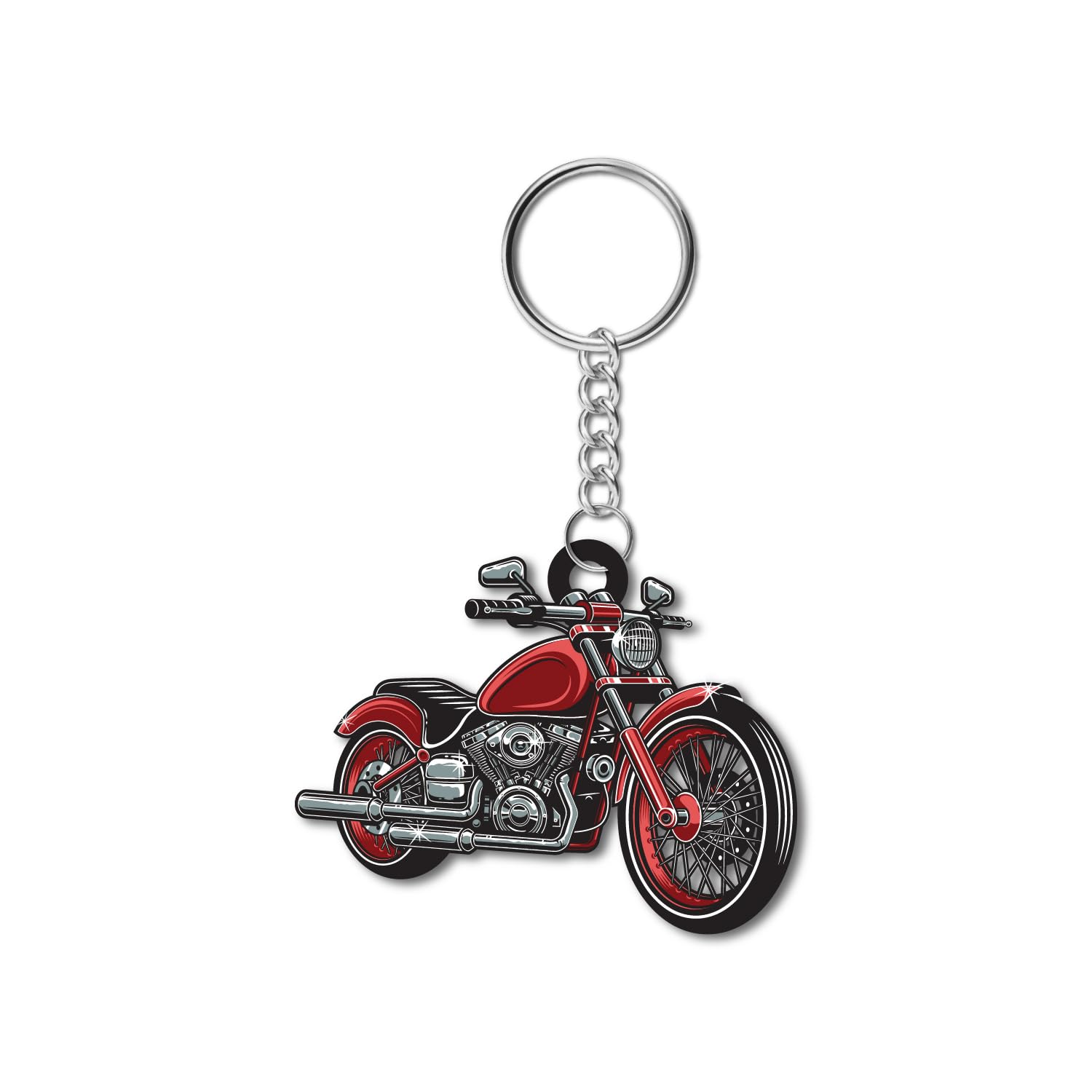 Bike Wooden Keychain For Car, Bike, Office, Home (Pack Of 1) Multicolour Key Chain With Ring | Gift For Men, Women, Girls, Boys, Him And Her, Multi-Coloured-image-33